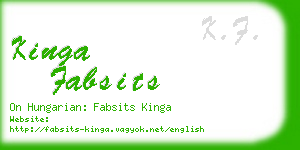 kinga fabsits business card
